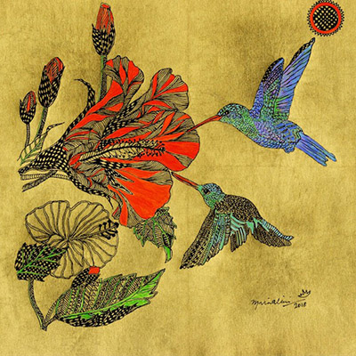 Hummingbird and Hibiscus